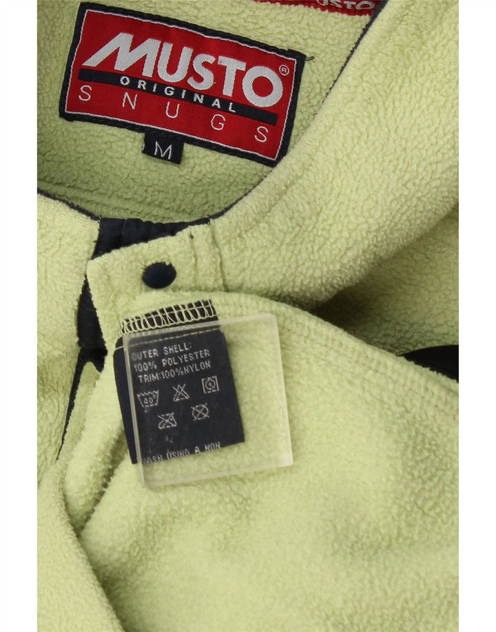 Musto Maglione in pile da uomo con collo a bottoni Poliestere verde medio