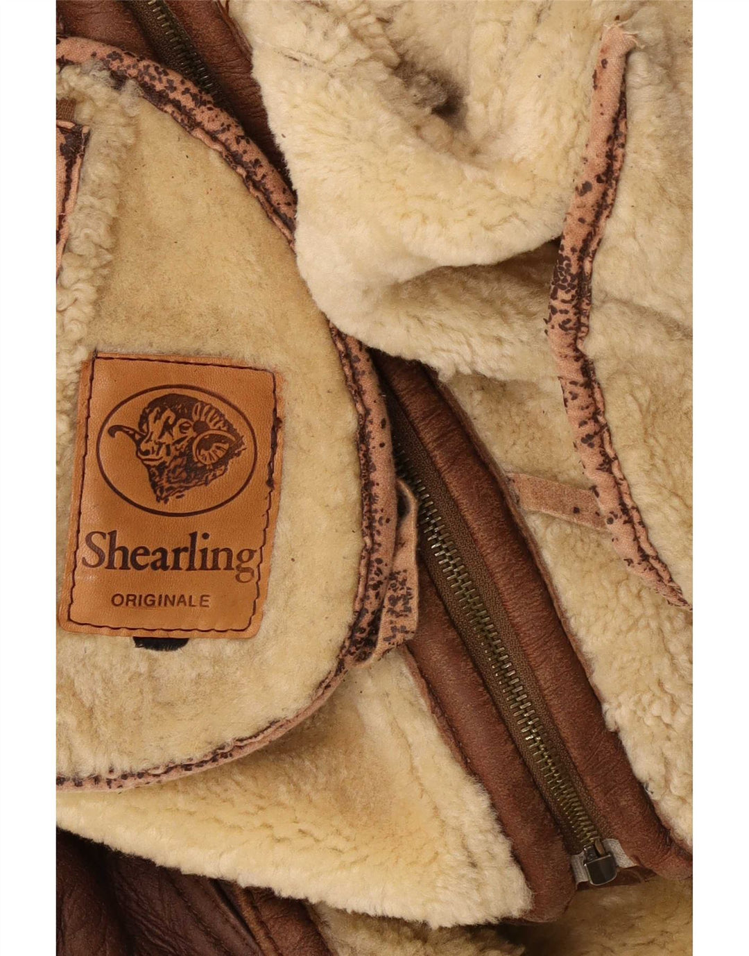 Giacca in shearling vintage da uomo UK 38 Marrone medio