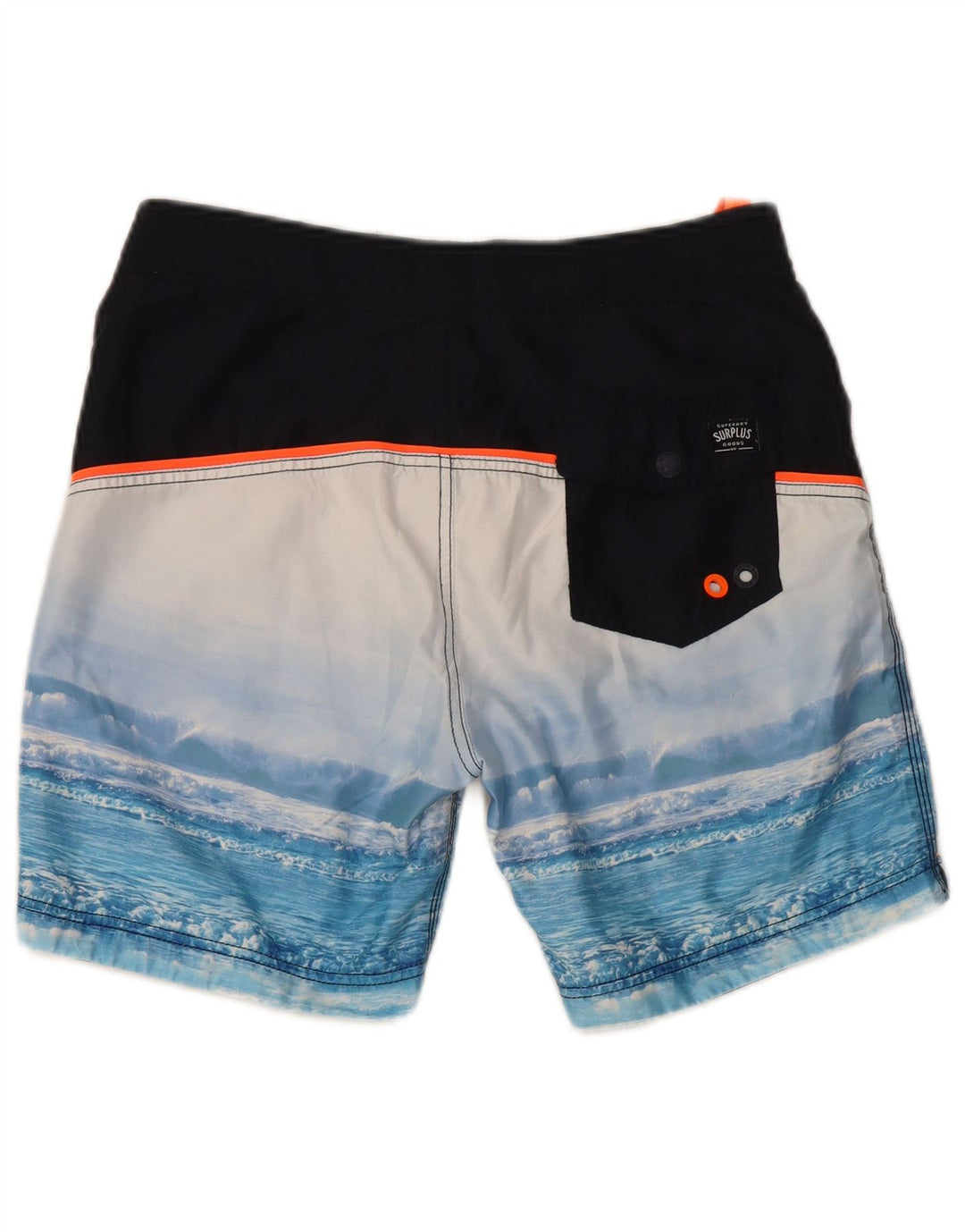 Pantaloncini da bagno regolari da uomo con grafica Superdry piccoli in poliestere blu