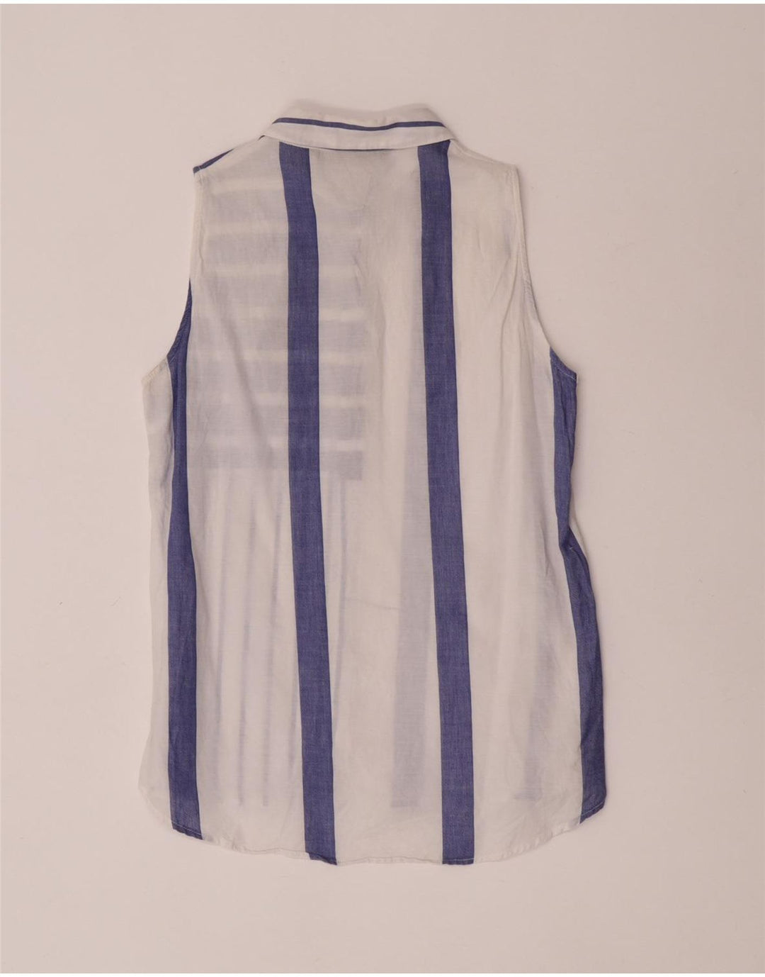 Camicetta senza maniche da donna Zara UK 12 medio blu navy a righe