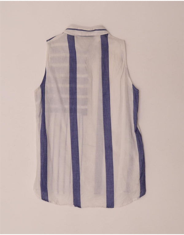 Camicetta senza maniche da donna Zara UK 12 medio blu navy a righe