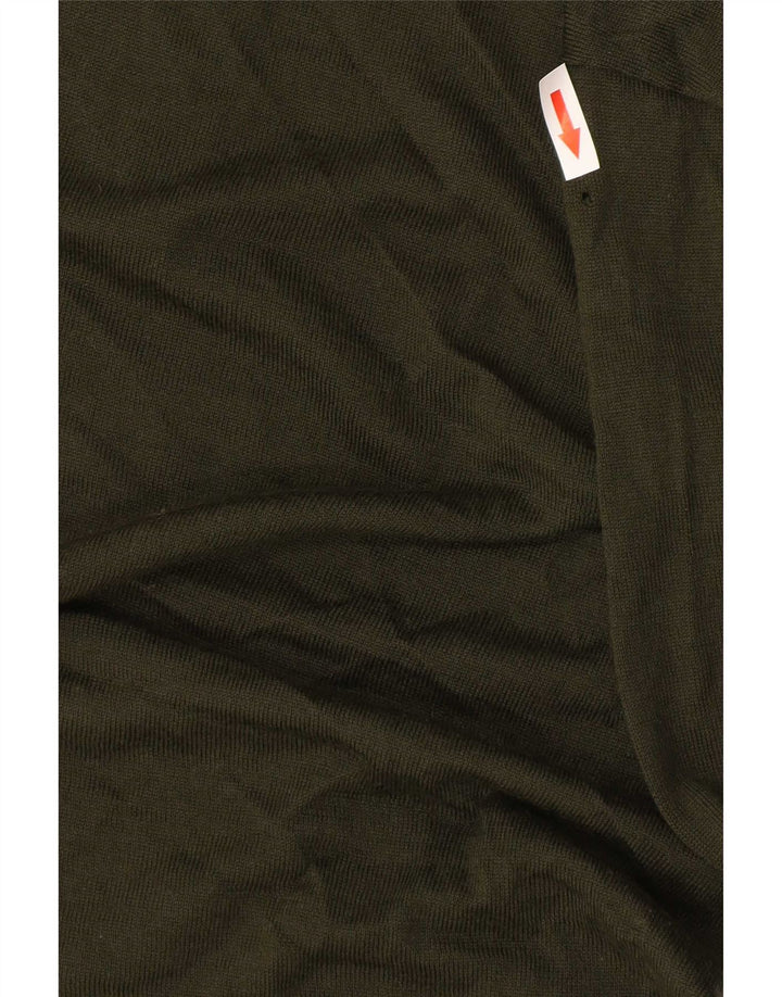 Maglione Reiss da uomo con zip e collo grande in acrilico verde