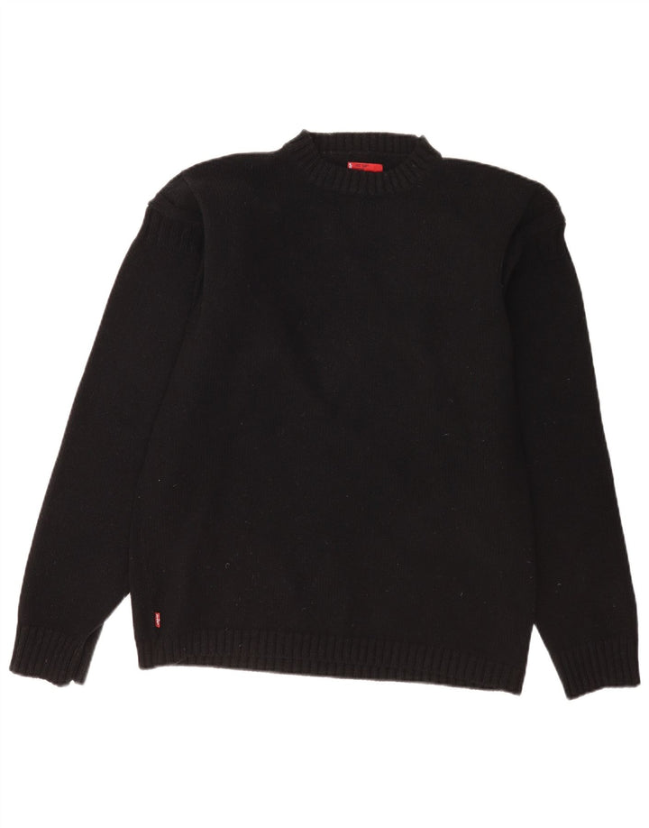 Levi's Uomo Maglione Girocollo Maglione Grande Lana d'agnello Nera