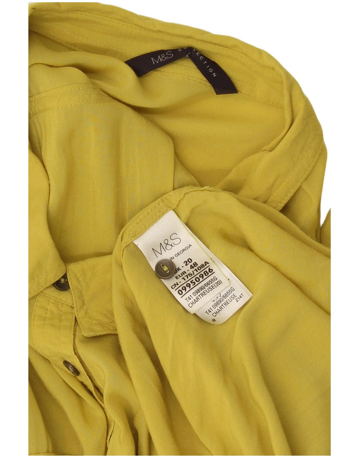 Camicetta camicia da donna Marks & Spencer UK 20 2XL Viscosa gialla