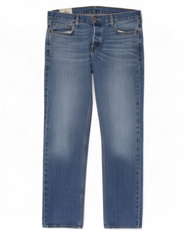 Jeans dritti da uomo Hollister W36 L32 cotone blu