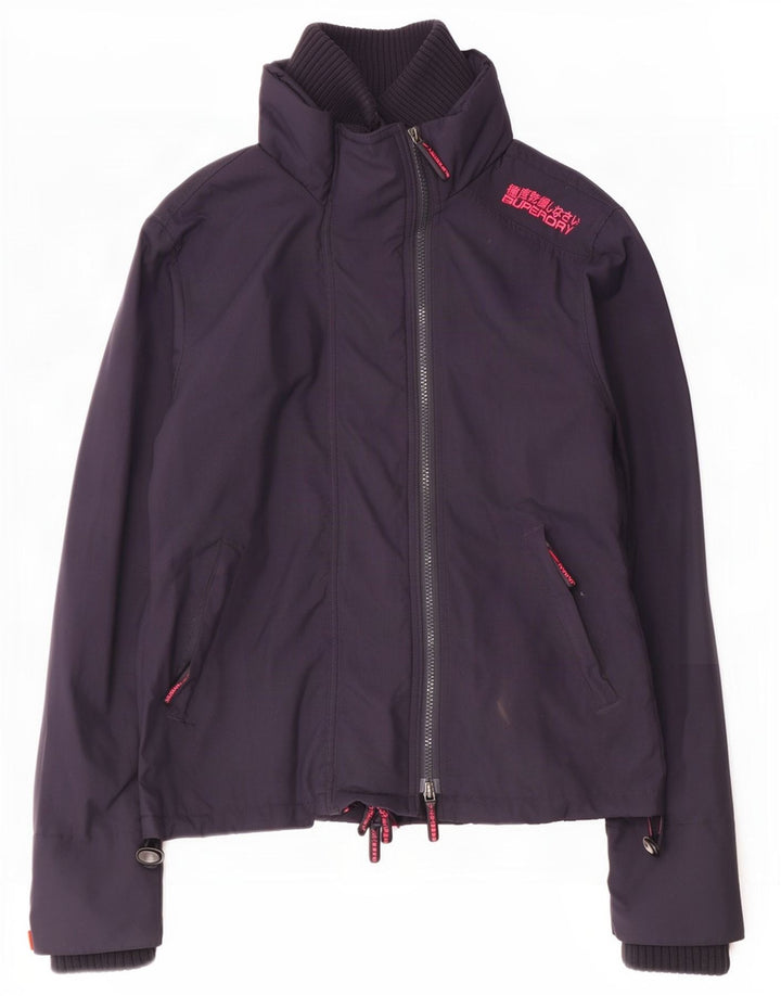 Giacca antipioggia da donna Superdry UK 14 nylon blu navy medio