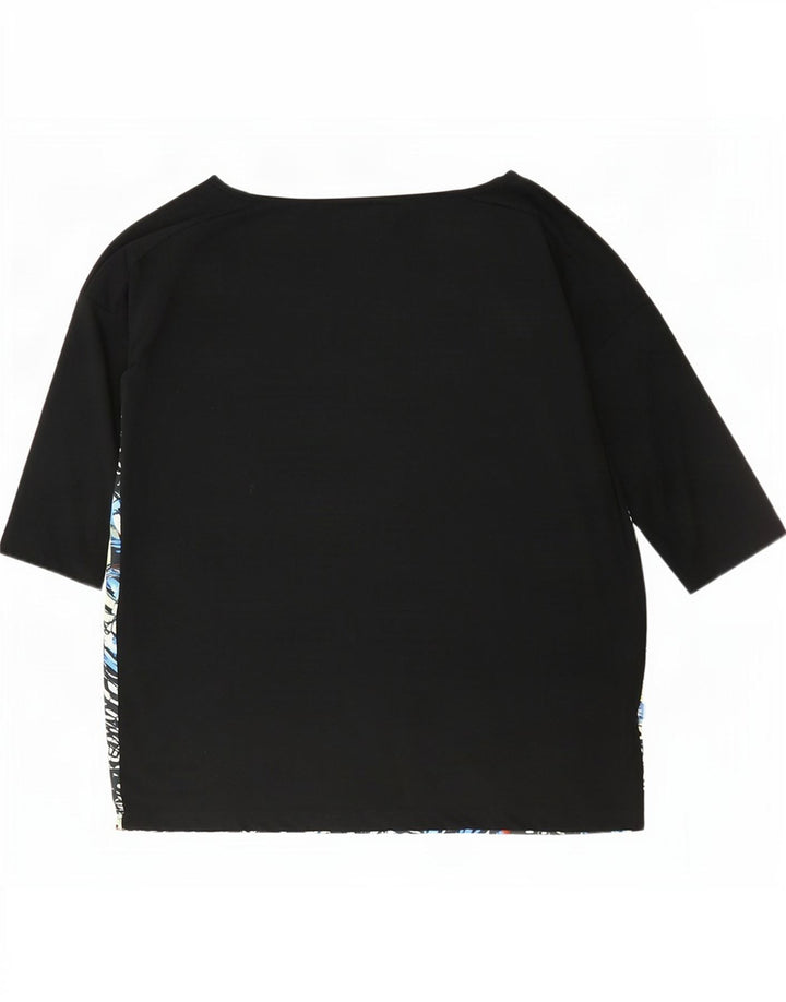 Top Adidas da donna con motivo grafico astratto manica 3/4 UK 10 piccolo multicolore