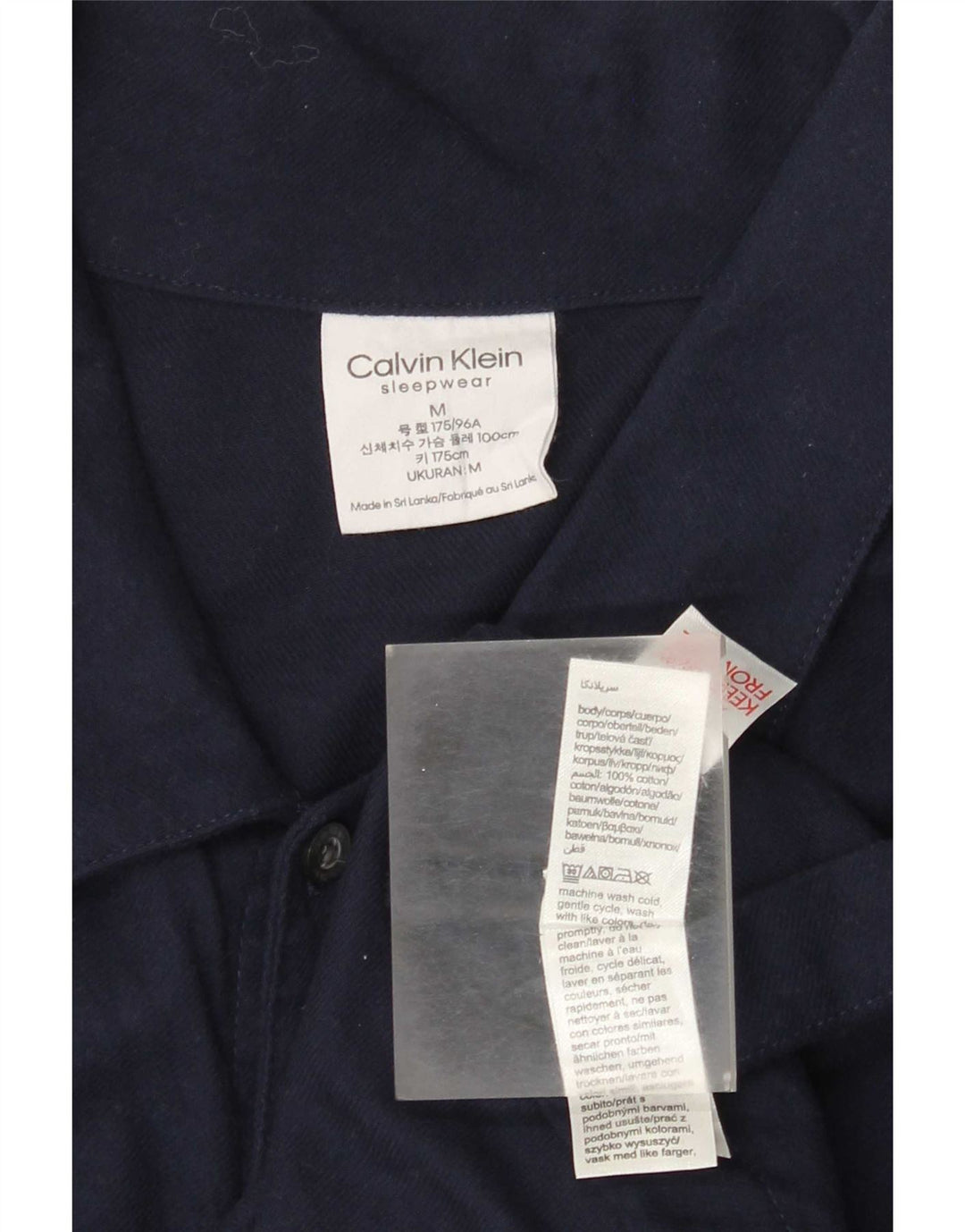 Camicia da uomo Calvin Klein in cotone blu navy medio