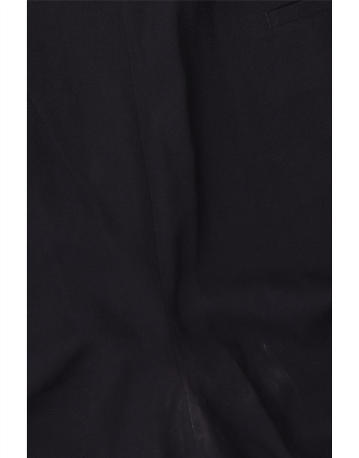 Pantaloni chino regolari da uomo Marks & Spencer W42 L30 poliestere blu navy