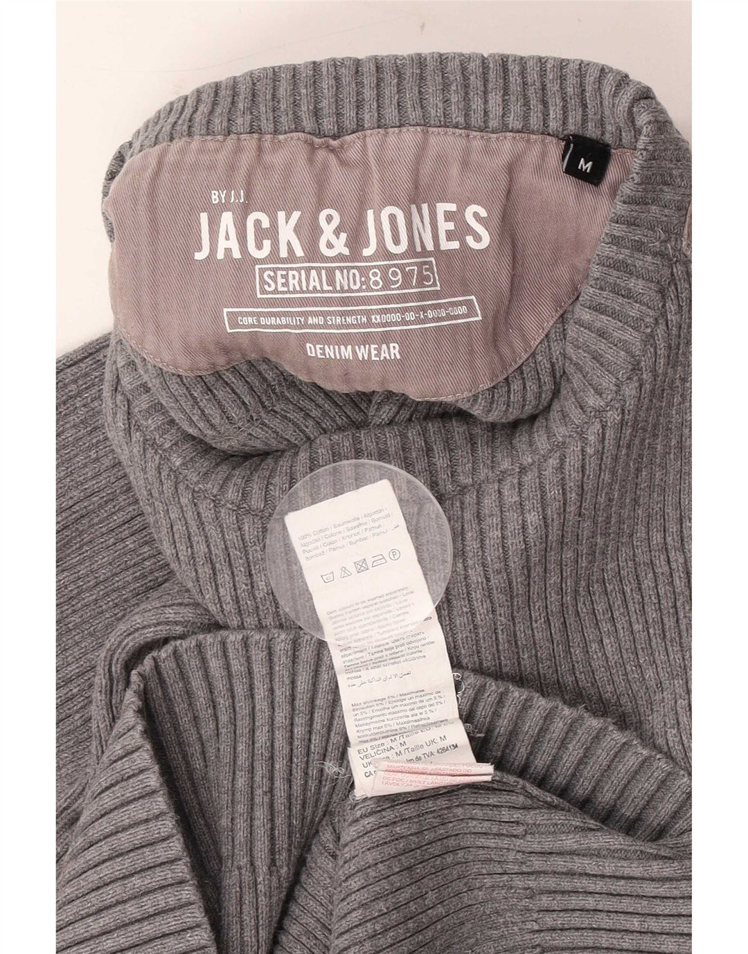 Maglione maglione girocollo da uomo Jack & Jones in cotone color block grigio medio