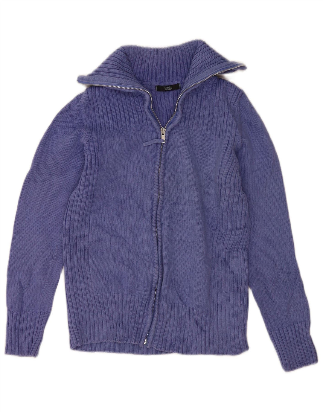Maglione cardigan da donna Marks & Spencer UK 12 Cotone viola medio