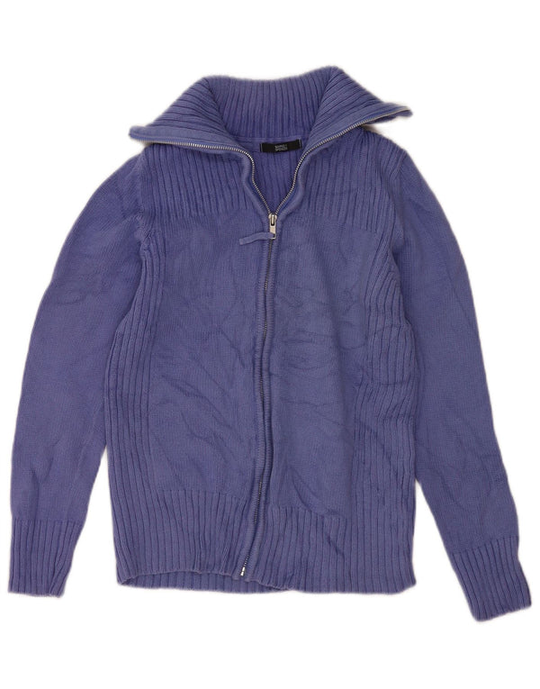 Maglione cardigan da donna Marks & Spencer UK 12 Cotone viola medio