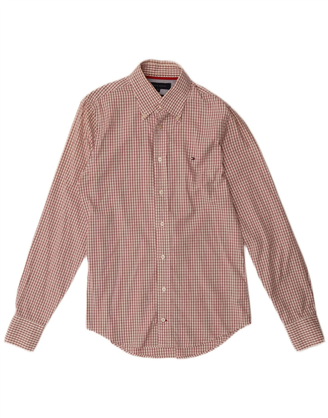 Camicia da uomo Tommy Hilfiger in cotone a quadri rossi piccoli