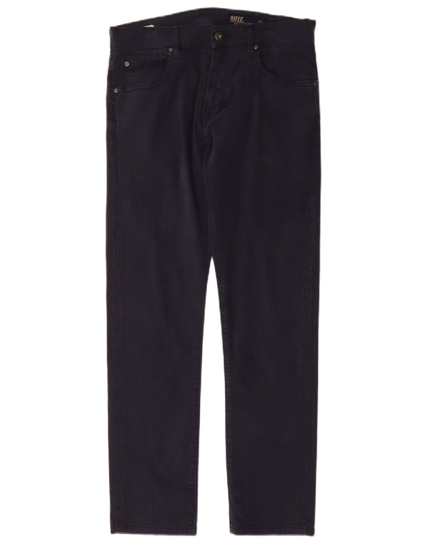 Pantaloni casual dritti da uomo Rifle W32 L30 in cotone blu navy