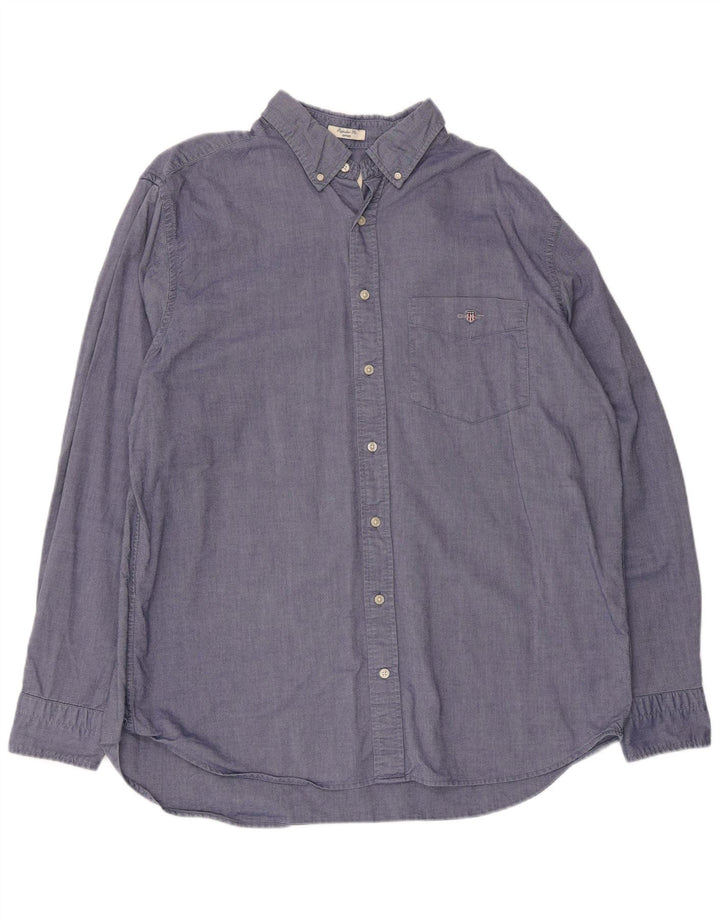 Gant Camicia da uomo vestibilità regolare taglia 45/46 2XL cotone blu