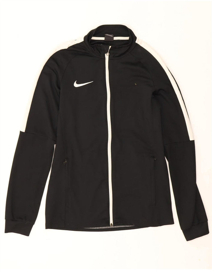 Giacca da tuta da uomo Nike Dri Fit, giacca in poliestere color block medio nero