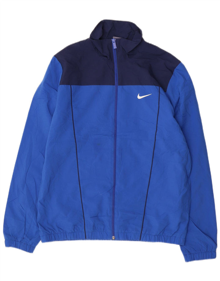 Giacca da tuta da uomo NIKE grande in poliestere color block blu