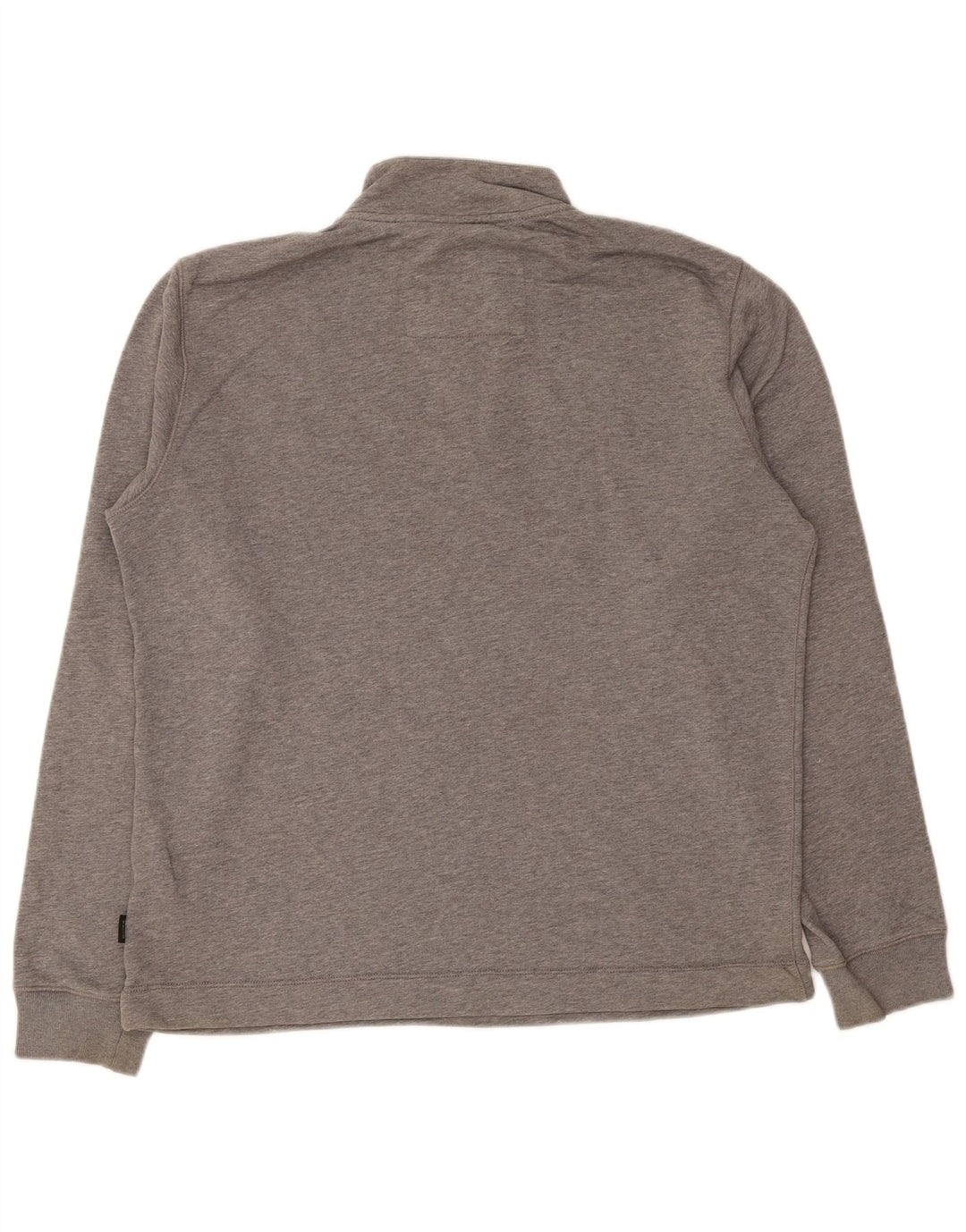 Felpa da uomo Hugo Boss con collo abbottonato, maglione grande, cotone grigio