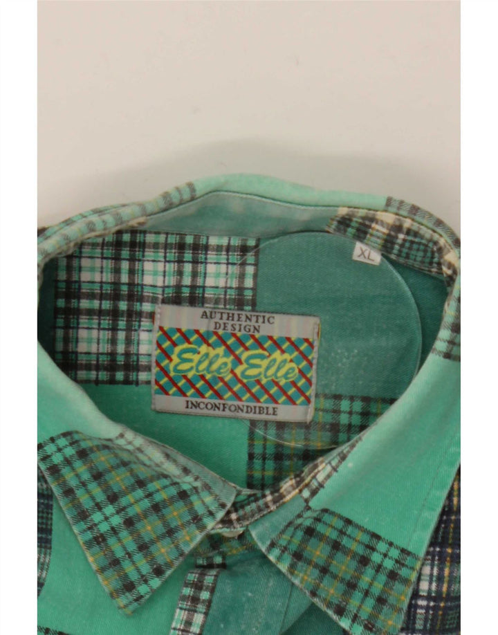 Camicia da uomo Elle XL Patchwork verde
