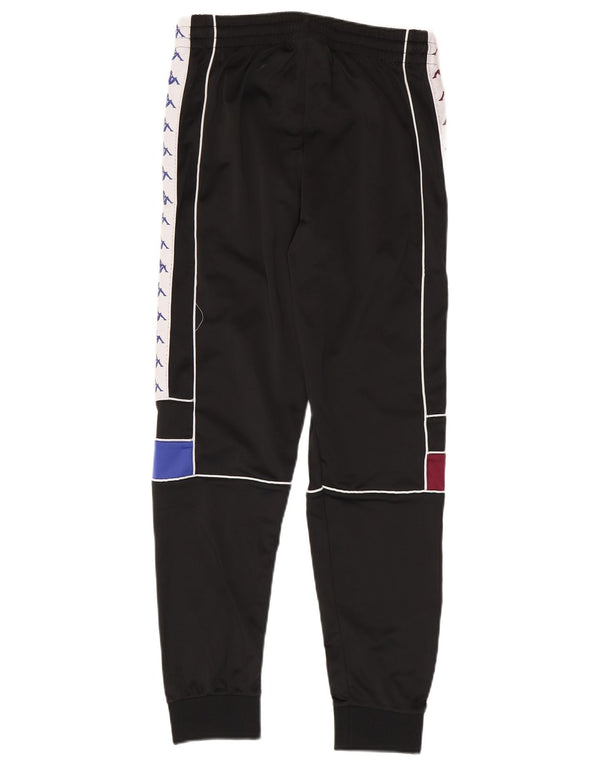 Kappa Mens Graphic Tracksuit Trousers Joggers Small Black Colourblock