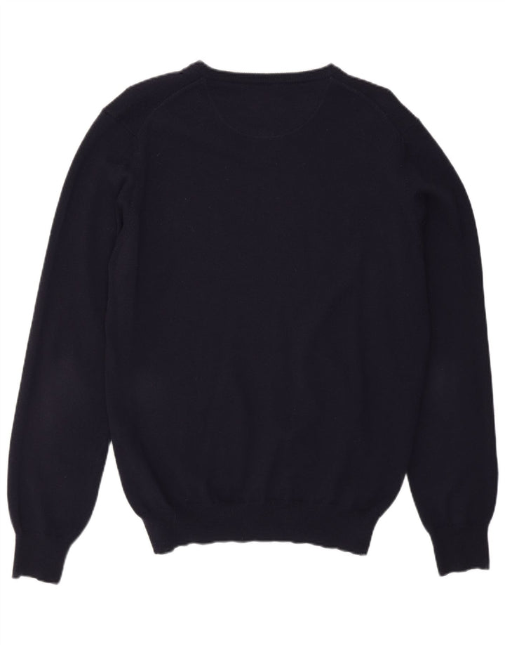 HENRY COTTONS Maglione da uomo con scollo a V grande blu navy