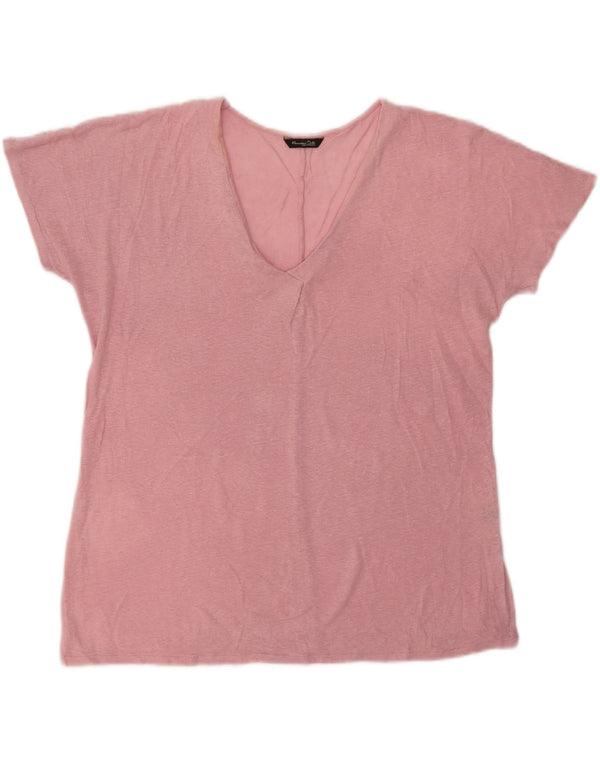 T-shirt da donna Massimo Dutti Top UK 16 grande rosa screziato