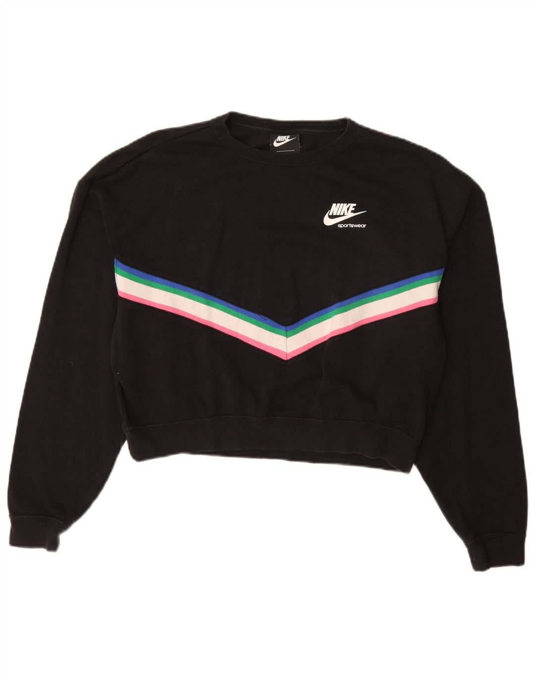 NIKE Felpa con grafica oversize da donna UK 10 Small Nera