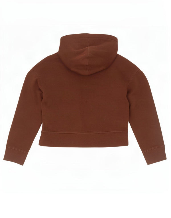 Maglione corto con cappuccio oversize da donna Zara UK 10 piccolo in cotone marrone