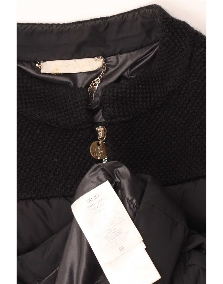 Liu Jo Giacca imbottita con maniche a 3/4 da donna IT 42 Medio Nero Poliestere