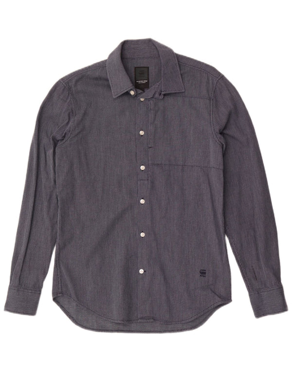 Camicia da uomo G-Star in cotone geometrico blu navy medio