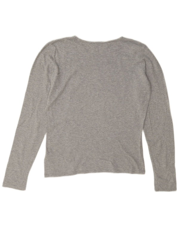 Top a maniche lunghe da donna Calvin Klein Jeans UK 10 piccolo cotone chiazzato grigio