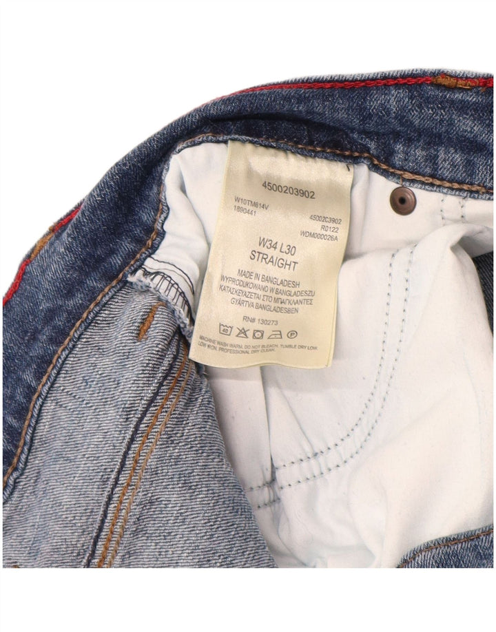 Jeans dritti da uomo Wrangler W34 L30 cotone blu