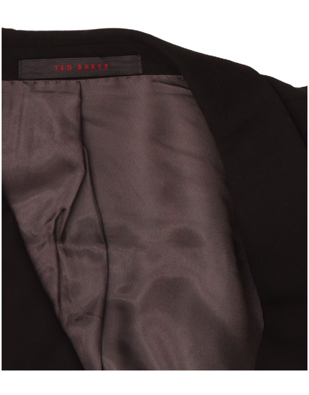 Giacca blazer da uomo a 3 bottoni Ted Baker US 42 XL nera in lana vergine