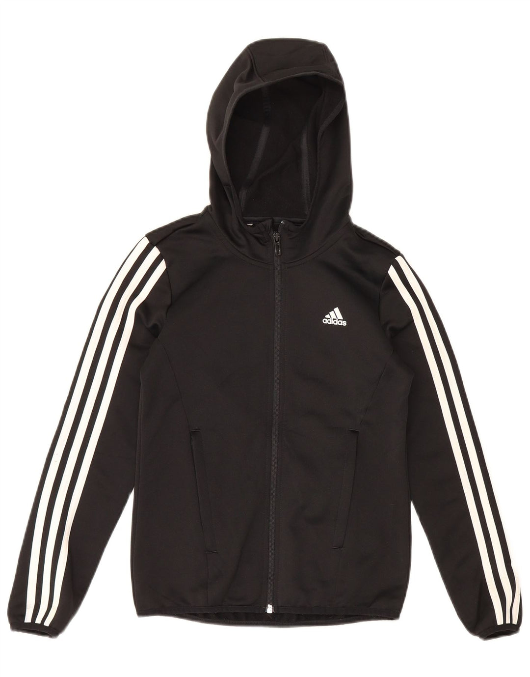 Felpa con cappuccio e zip da ragazzo Adidas 9-10 anni nera