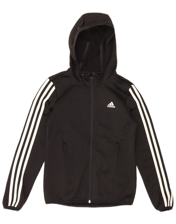 Felpa con cappuccio e zip da ragazzo Adidas 9-10 anni nera
