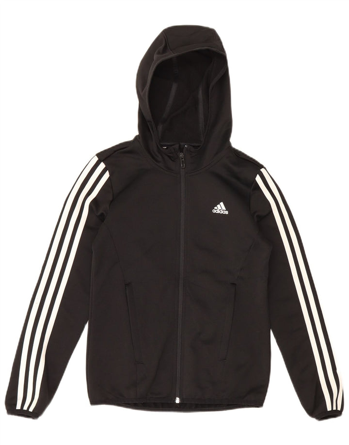 Felpa con cappuccio e zip da ragazzo Adidas 9-10 anni nera