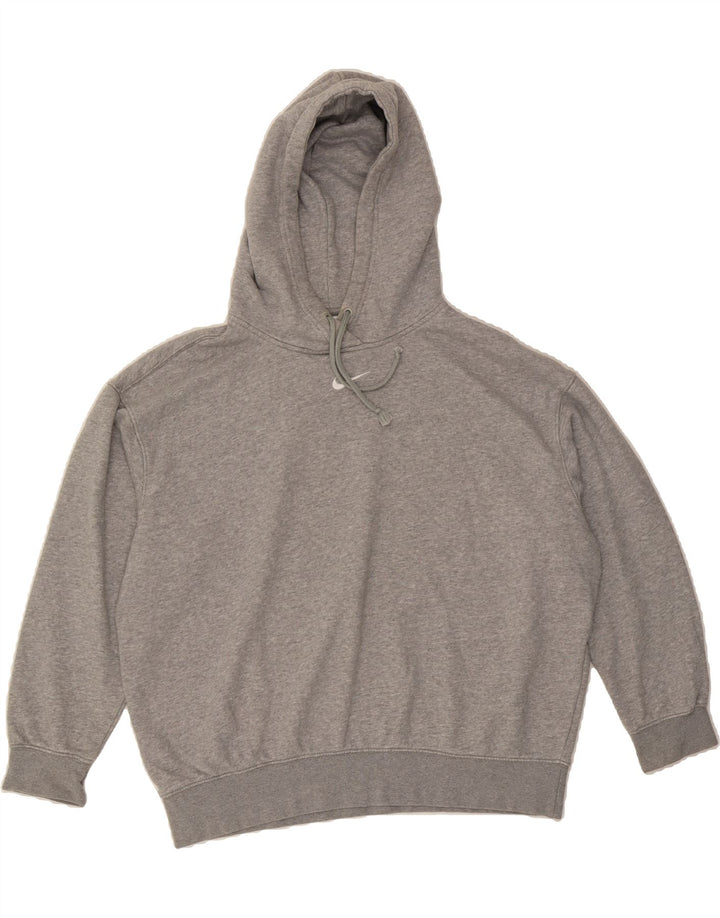 NIKE Womens Oversized Hoodie Jumper UK 14 Medium Grey Cotton Vintage Nike and Second-Hand Nike from Messina Hembry 