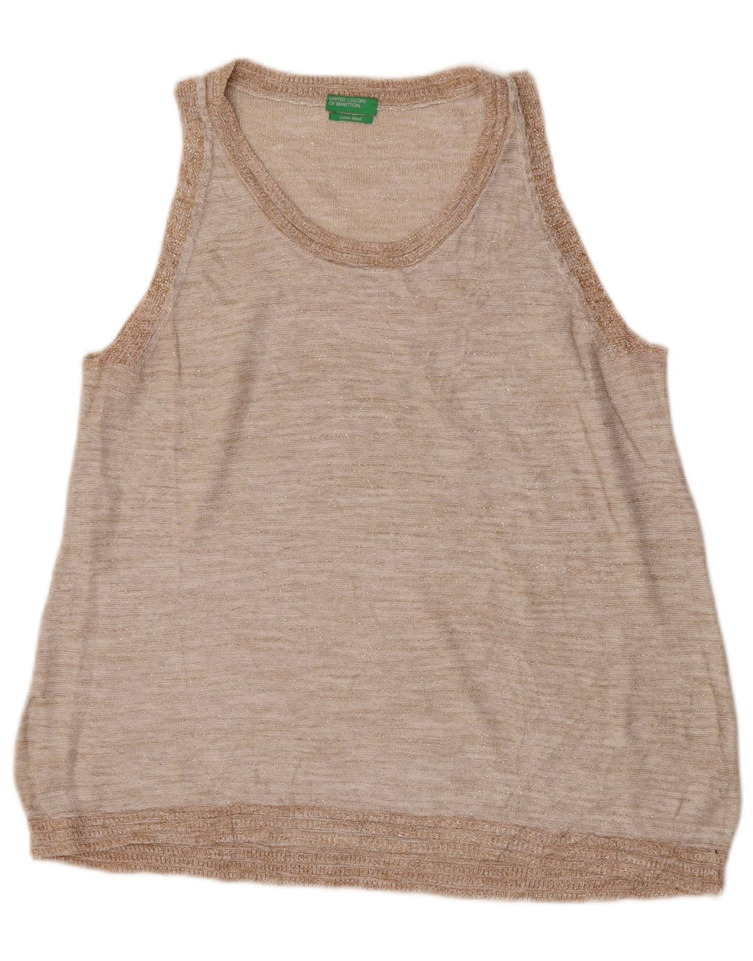 Canotta da donna Benetton Canotta UK 14 Lino beige medio
