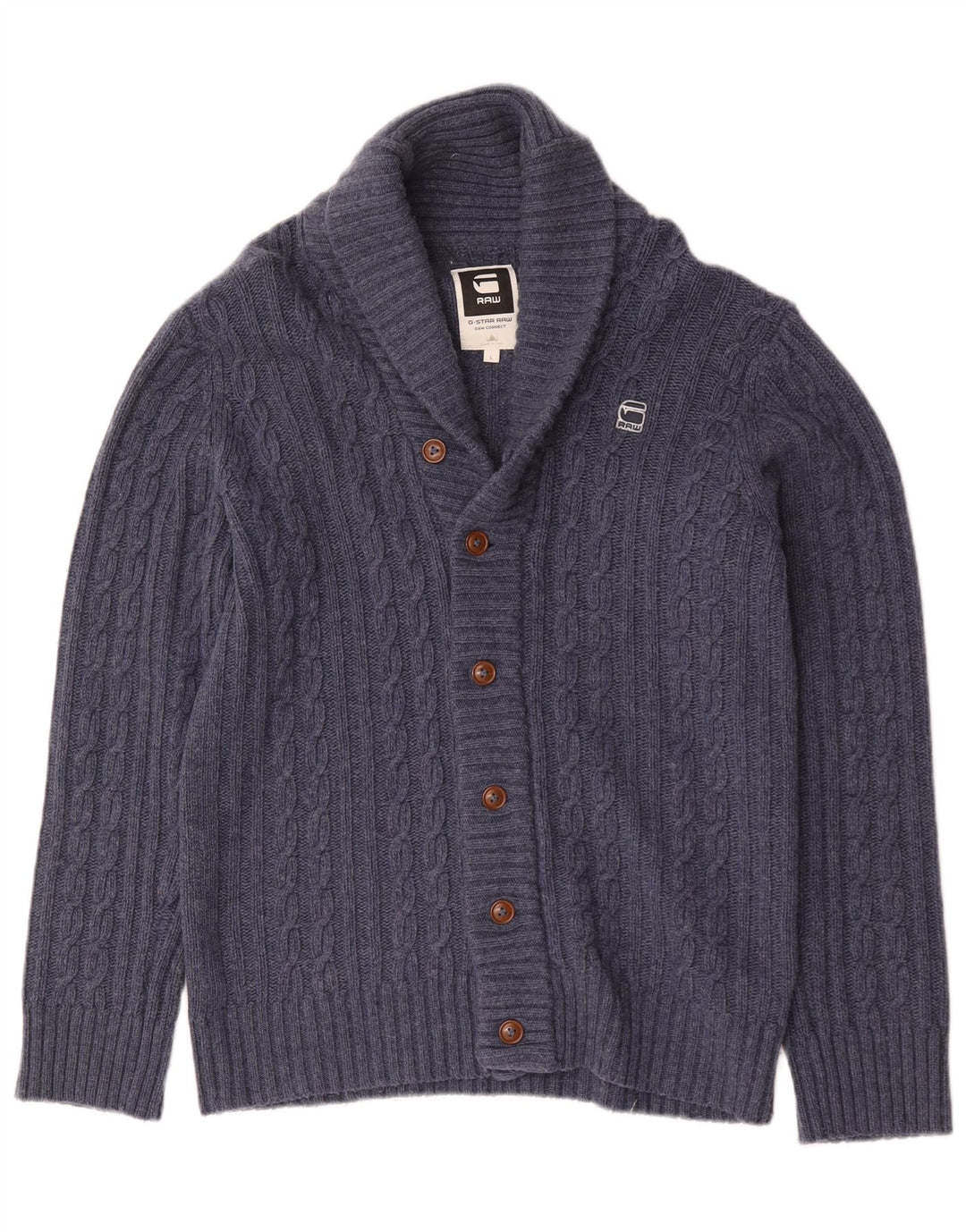 Maglione cardigan da uomo G-Star grande lana blu navy