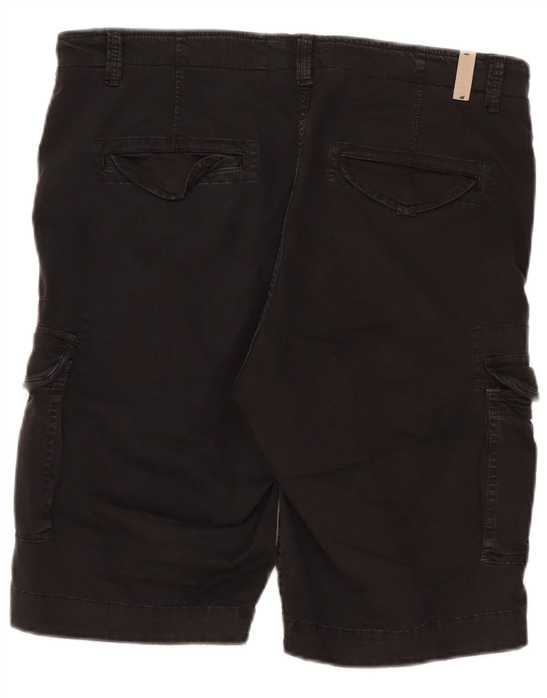 Pantaloncini cargo vintage da uomo IT 50 grandi W38 in cotone nero