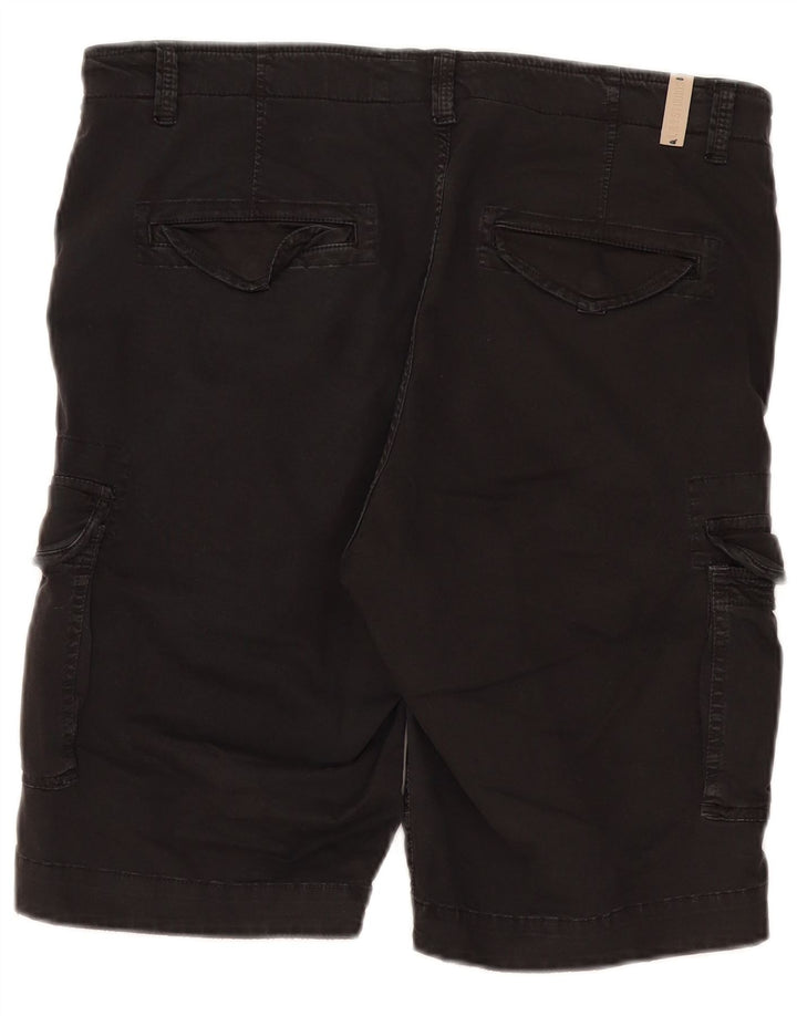 Pantaloncini cargo vintage da uomo IT 50 grandi W38 in cotone nero
