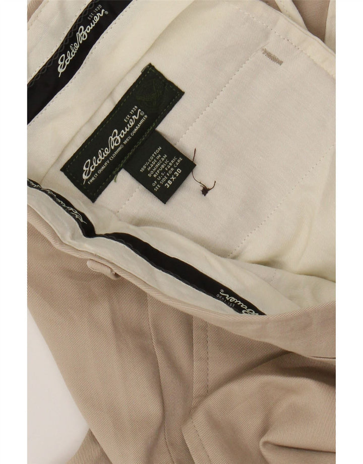 EDDIE BAUER Pantaloni chino dritti da uomo W38 L30 Cotone beige