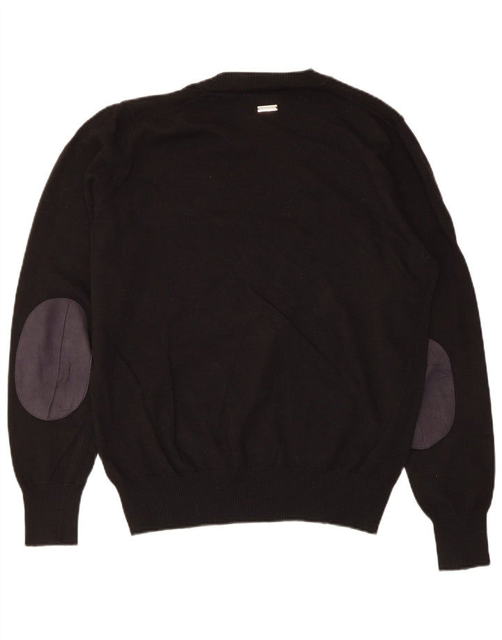 Maglione da donna con scollo a V Bikkembergs UK 14 lana vergine nera media