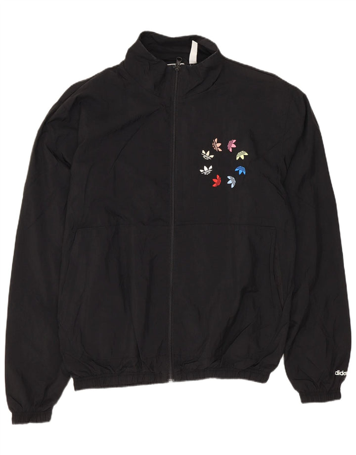 Giacca da ginnastica grafica da uomo Adidas XS nera in poliammide