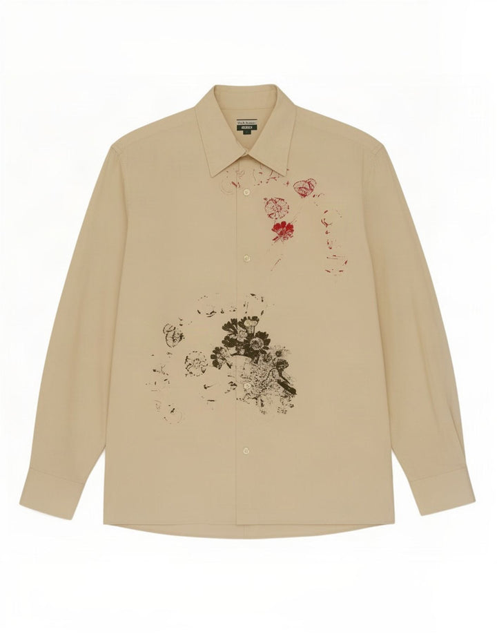 Paul Smith Mens Graphic Shirt Medium White Floral Cotton