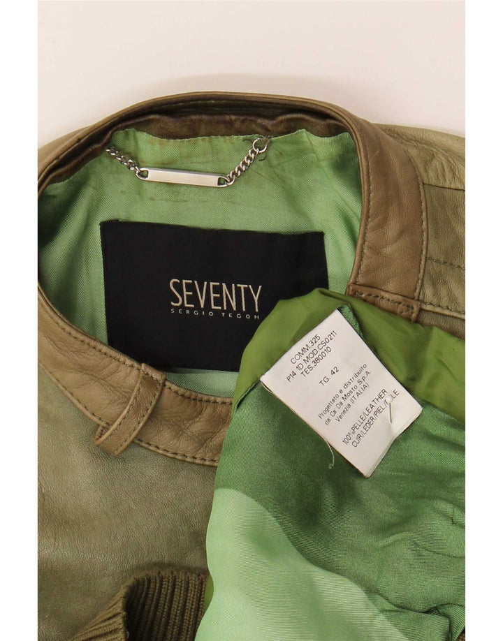 Giacca in Pelle Donna Seventy IT 42 Pelle Verde Medio