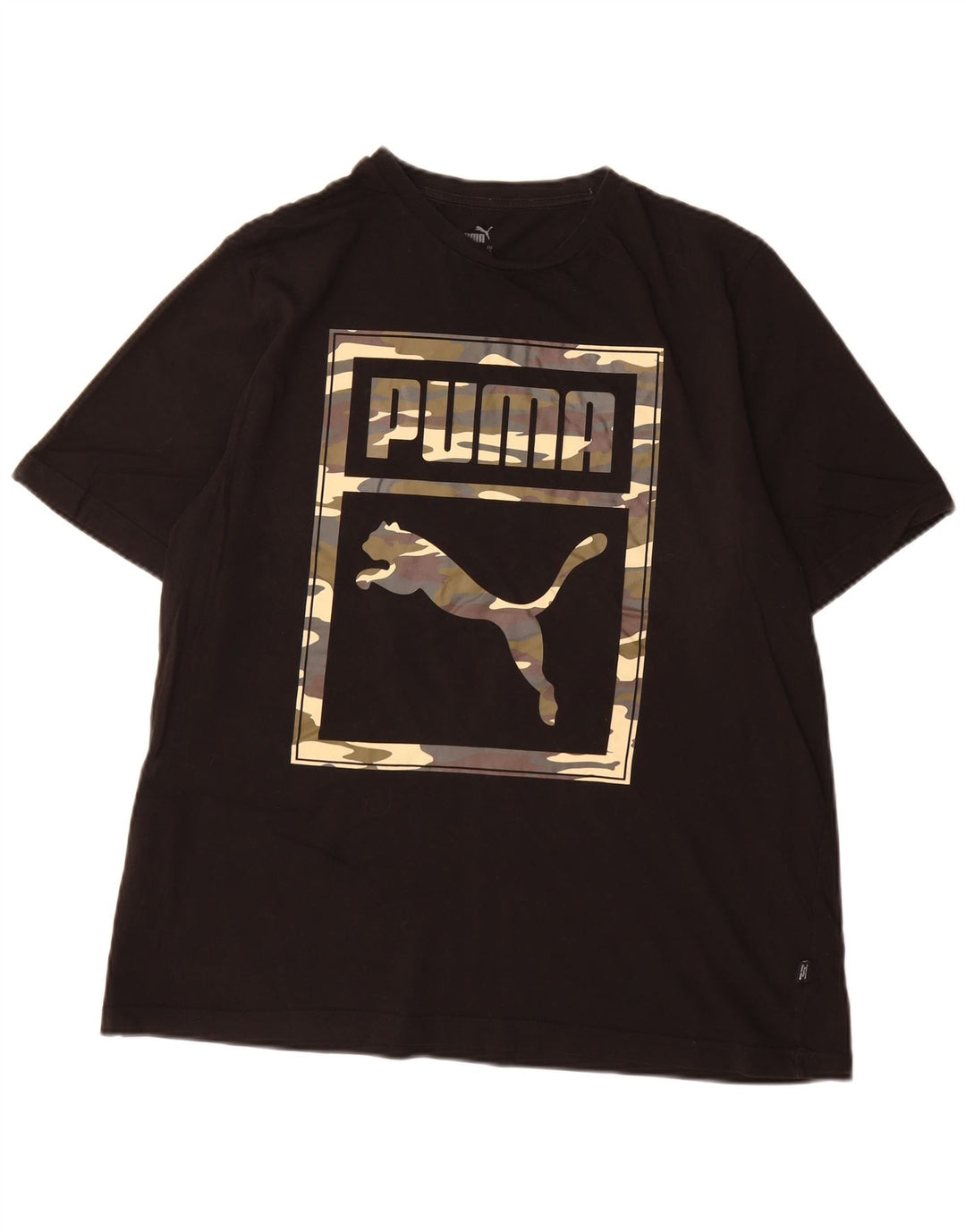 T-shirt grafica da uomo Puma Top XL in cotone nero