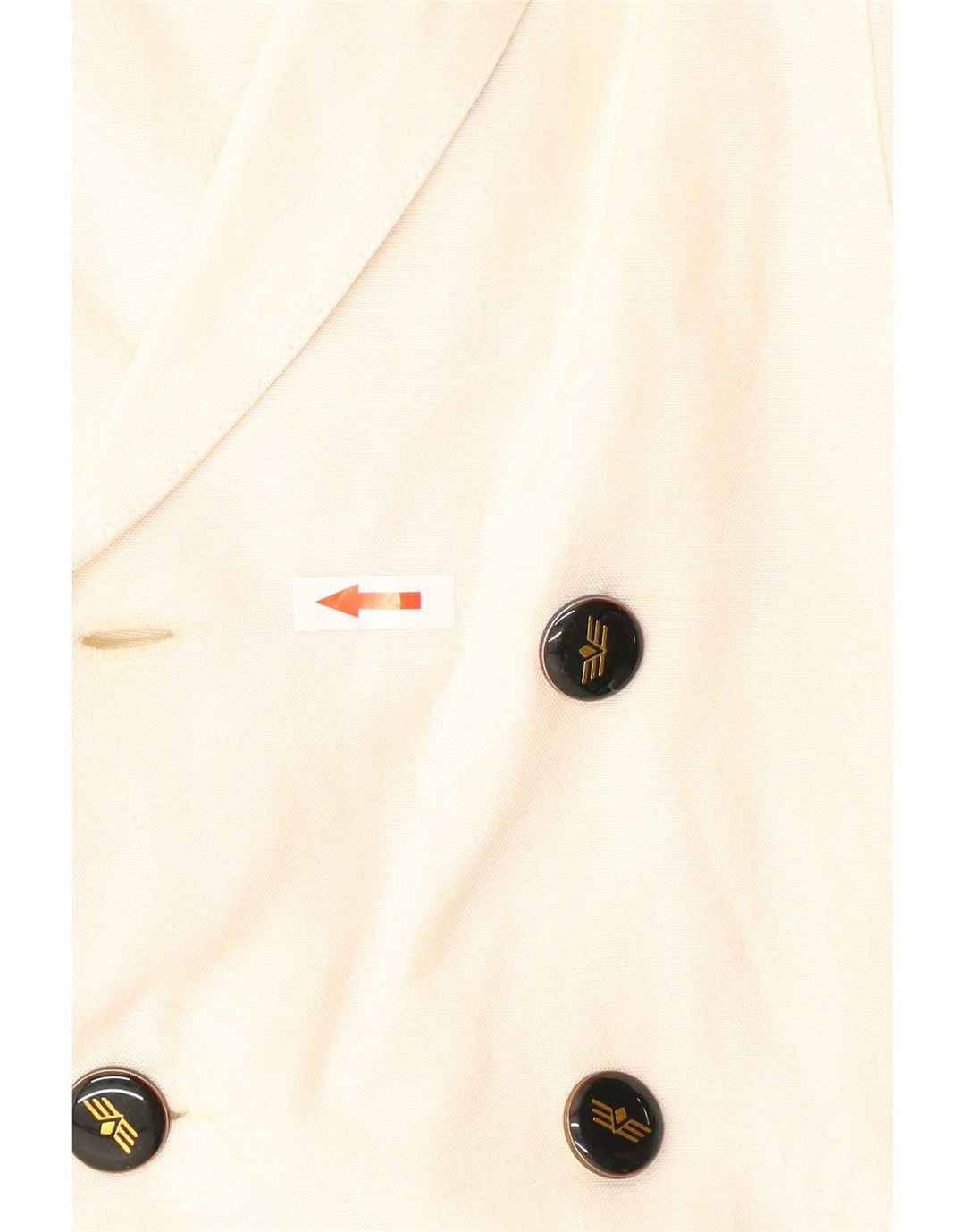 Giacca blazer doppiopetto vintage da donna EU 38 medio bianco sporco