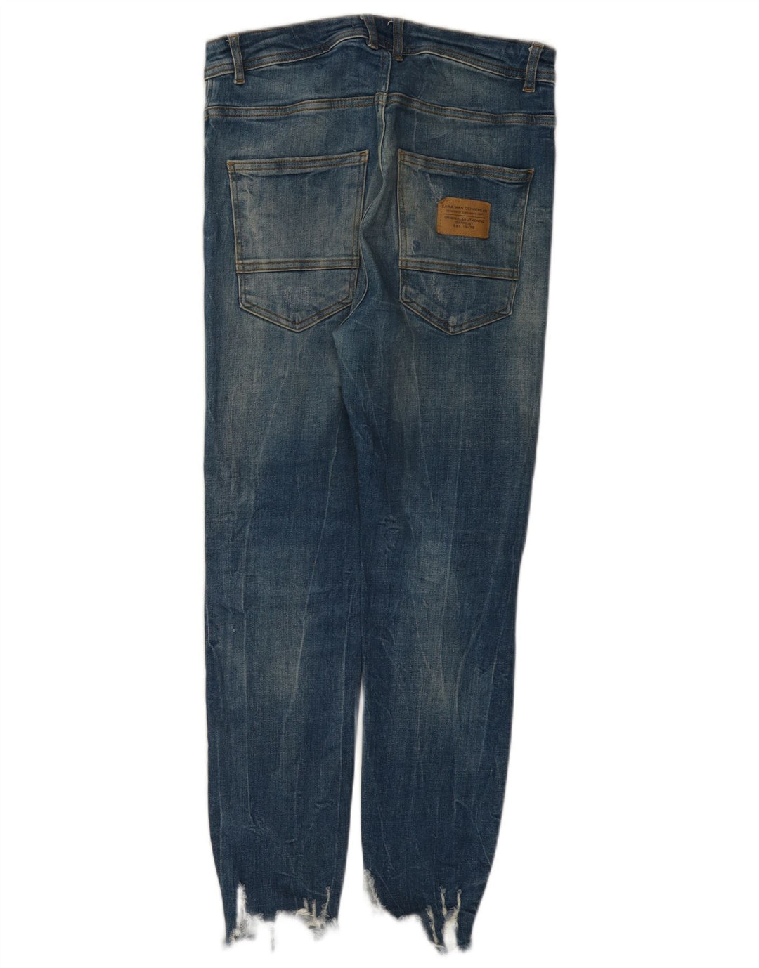 Jeans skinny effetto invecchiato Zara da donna EU 38 Small W30 L26 Blu