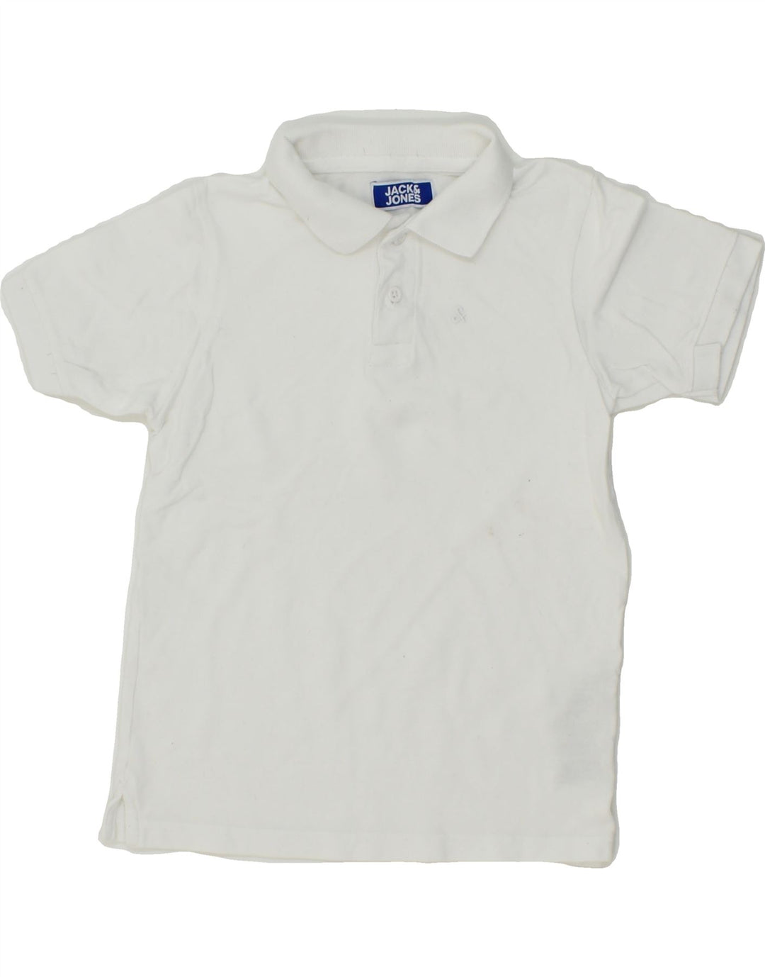 JACK & JONES Boys Polo Shirt 9-10 Years White Cotton Vintage Jack & Jones and Second-Hand Jack & Jones from Messina Hembry 
